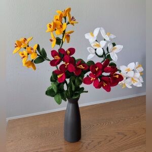 Handmade crochet Flowers. Each stem